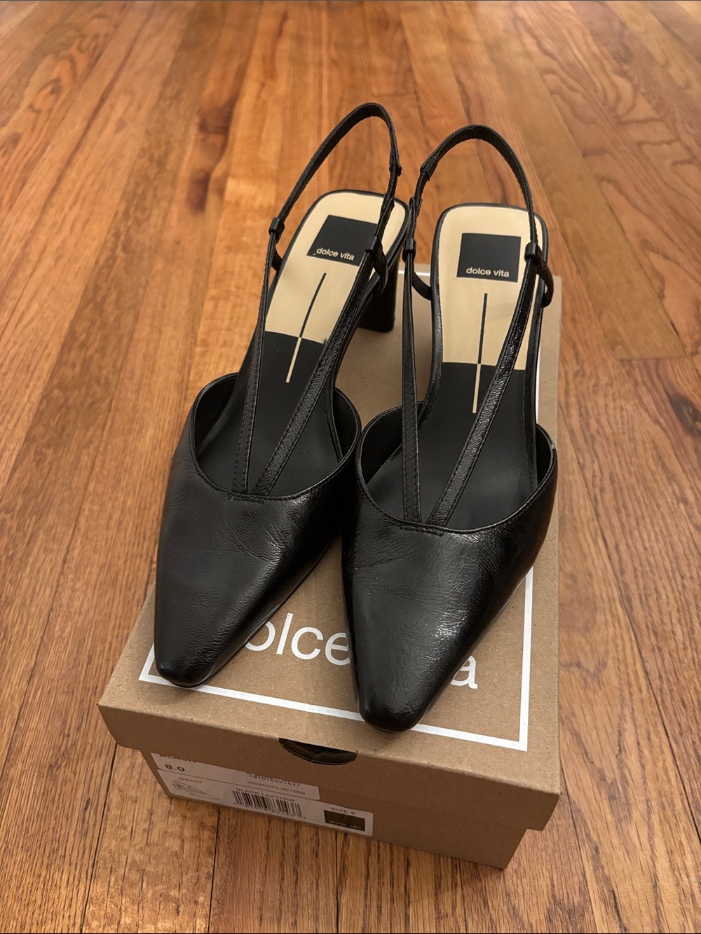 Dolce Vita Black Pointed Slingback Pumps - Picture 1 of 8